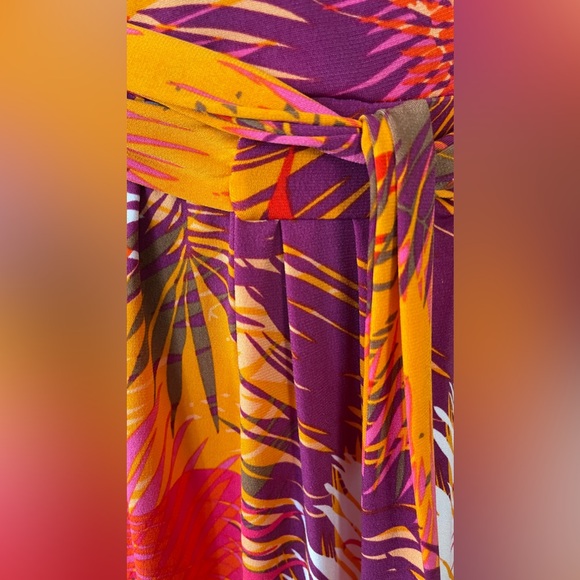 Attention‎ Pink & Orange Floral Wrap Dress - Picture 5 of 8